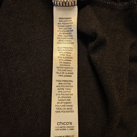 Weekends by Chico's Houndstooth Checkered Zip-Up Jacket Cardigan Size L - Picture 7 of 8